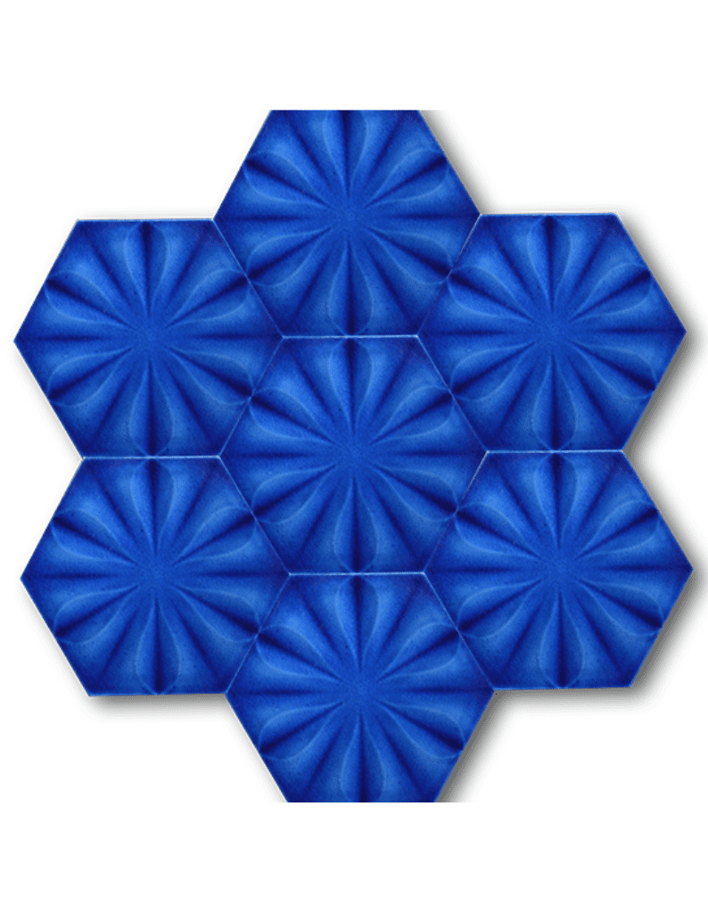Altıgen Seramik Çini Karo 15x17 -18,   Altıgen Çini,  Altıgen Lacivert Seramik,  Altıgen Kobalt Seramik, Tezhah Arası Altıgen Seramik, Altıgen Kobalt Seramik, Banyo Mutfak Seramikleri